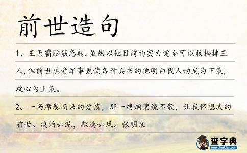 前世造句