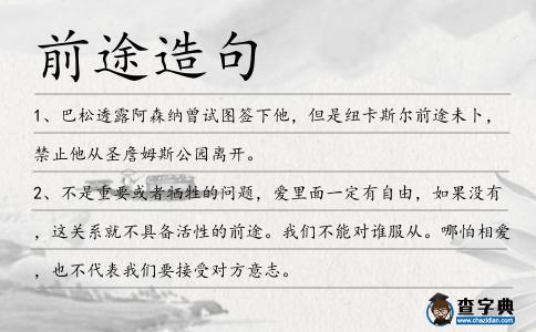 前途造句