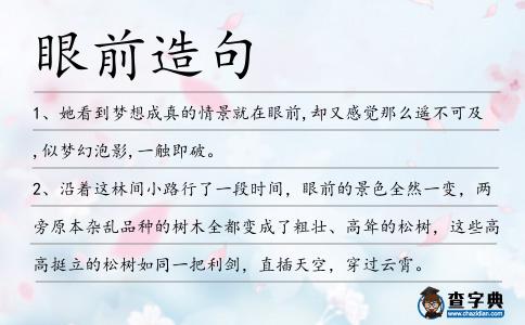 眼前造句