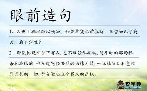 眼前造句