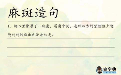 麻斑造句