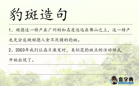 豹斑造句