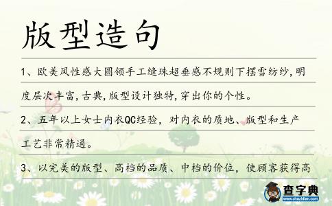 版型造句