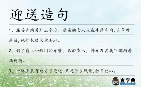迎送造句