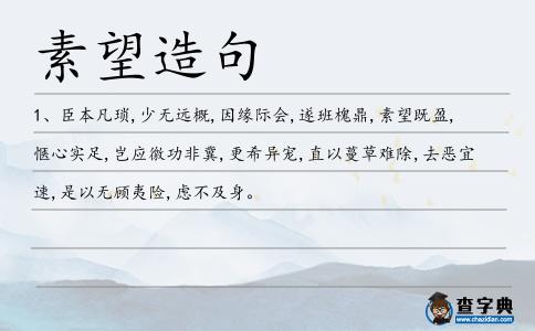 素望造句
