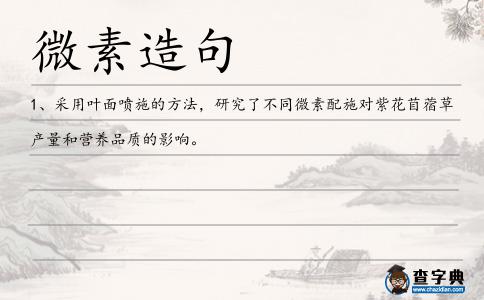 微素造句