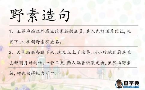 野素造句