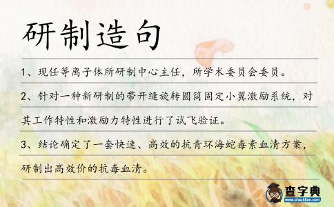 研制造句