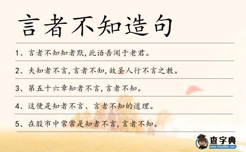 言者不知造句