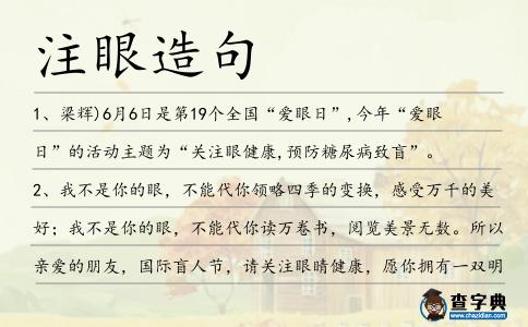 注眼造句