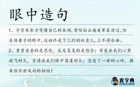 眼中造句