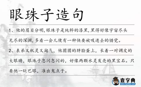 眼珠子造句