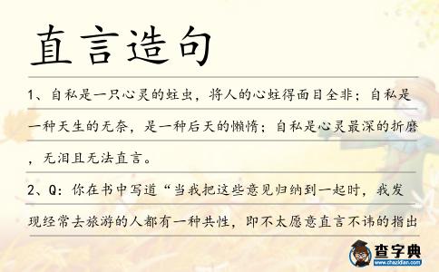 直言造句