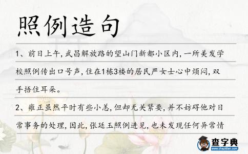 照例造句