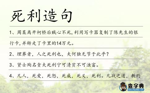 死利造句