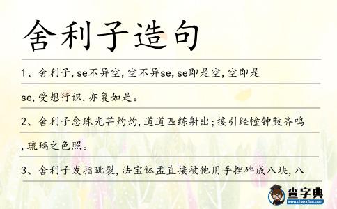 舍利子造句