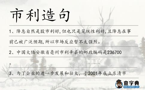 市利造句