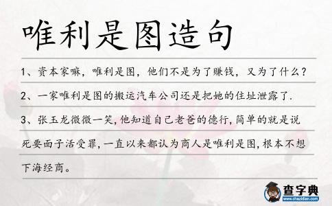 唯利是圖造句