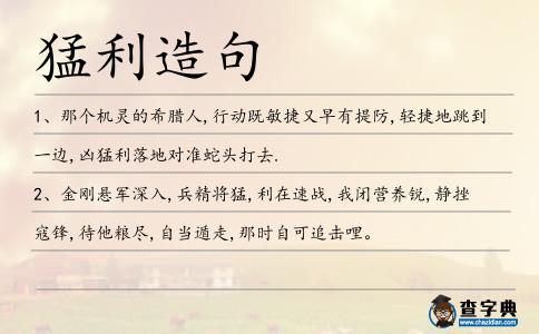 猛利造句