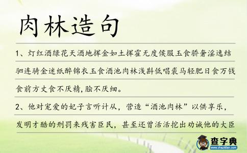 肉林造句