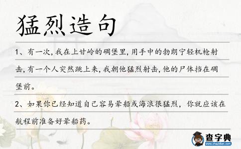 猛烈造句