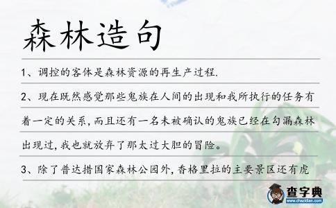 森林造句