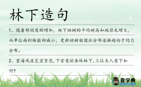 林下造句
