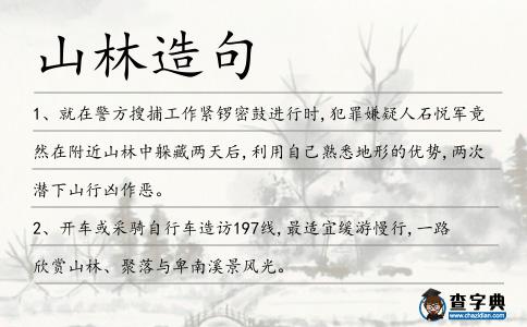山林造句
