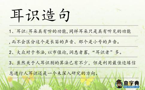 耳識造句