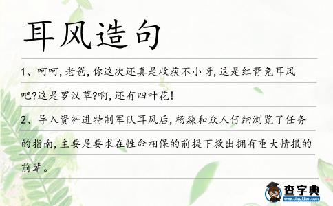 耳風(fēng)造句