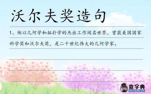 沃爾夫獎造句