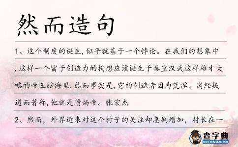 然而造句