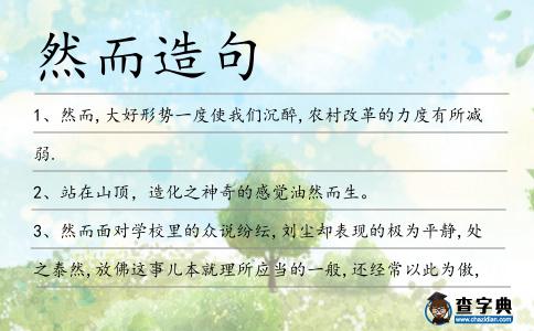 然而造句