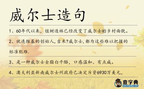 威爾士造句