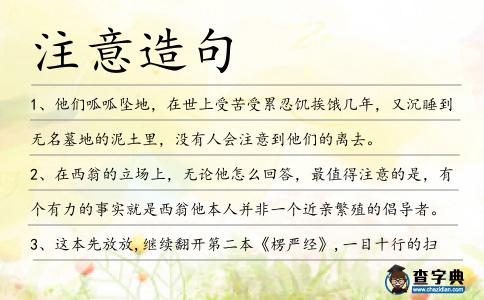 注意造句