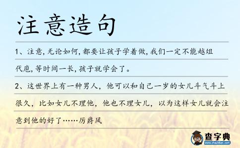 注意造句