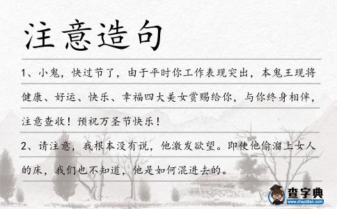 注意造句