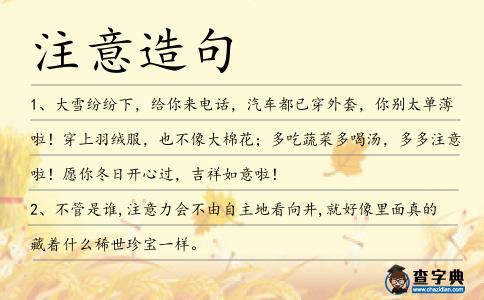 注意造句