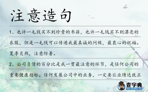 注意造句