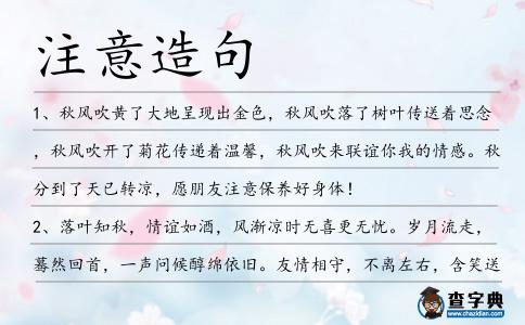 注意造句