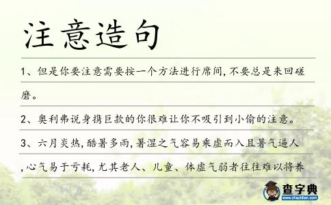 注意造句
