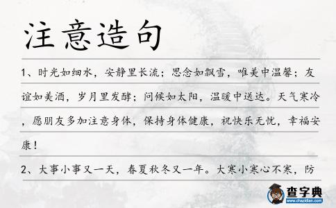 注意造句