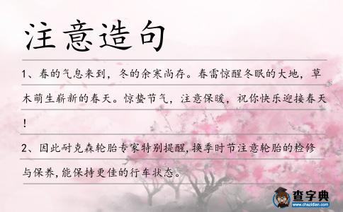 注意造句