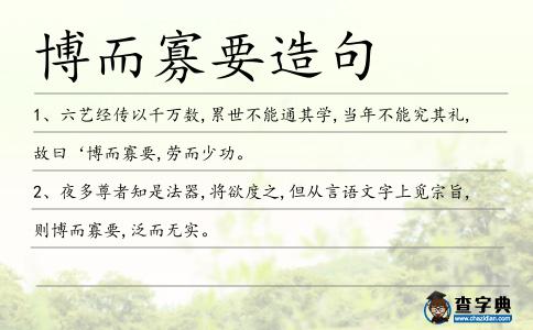 博而寡要造句