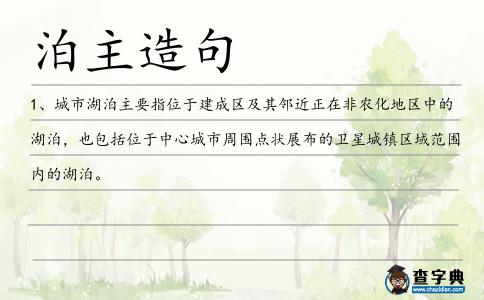 泊主造句