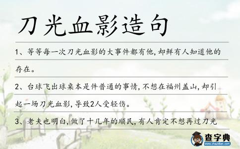 刀光血影造句