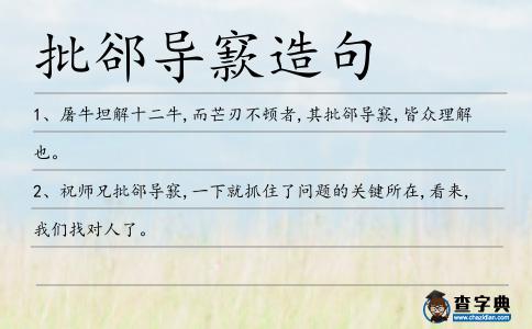 批郤導窾造句