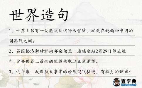 世界造句
