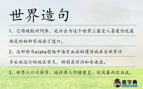 世界造句