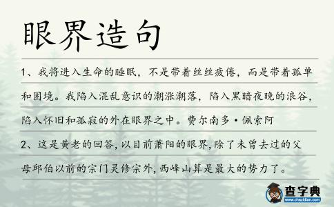 眼界造句